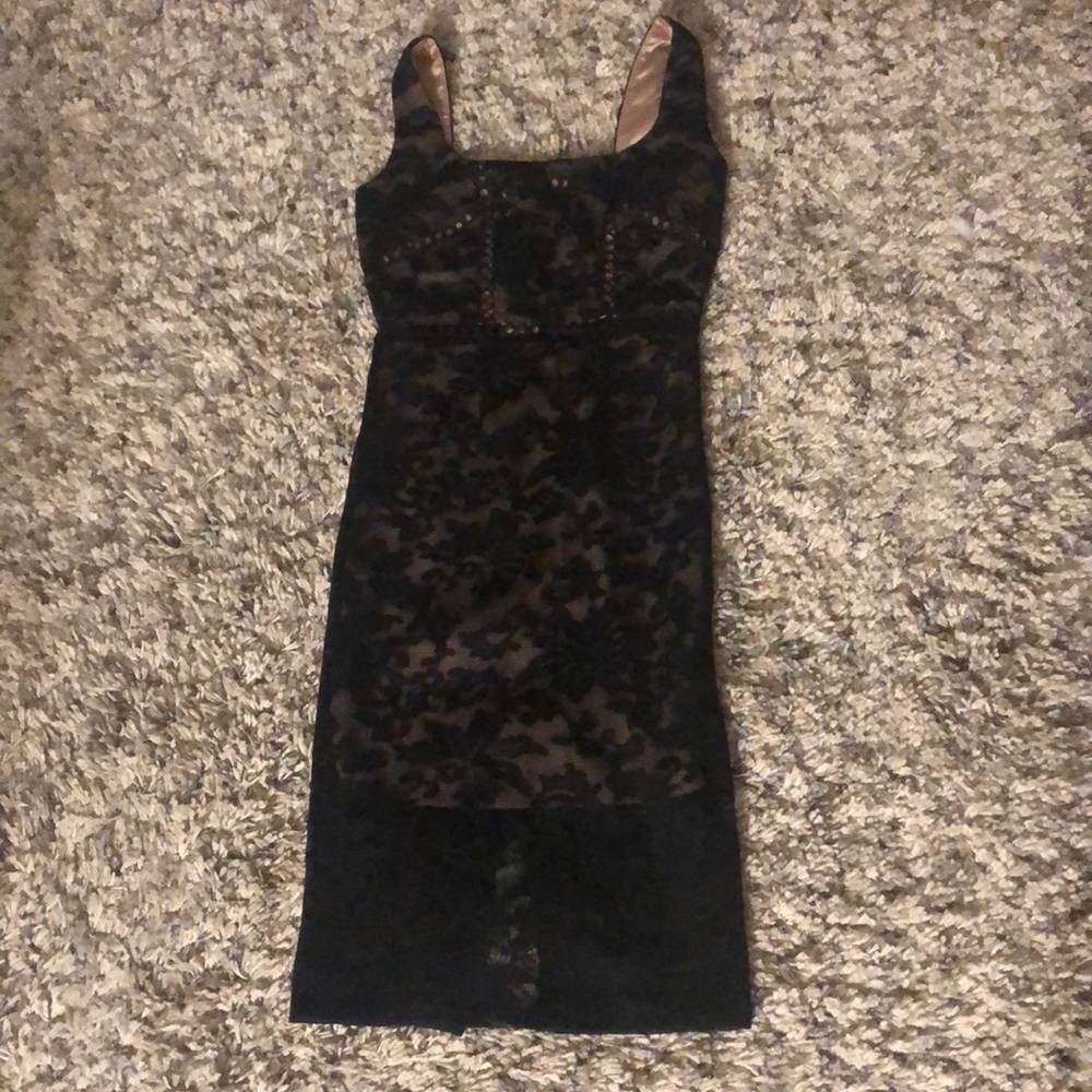 Black Bardot style dress